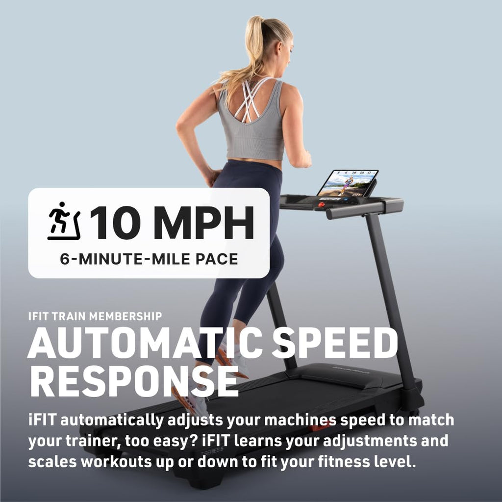 T Series Adjustable Handlebar & Multifunctional Desk, 9% Power Incline Brushless Quiet Motorized Treadmill for Apartments, 12-Point Shock & Immersive Hiking