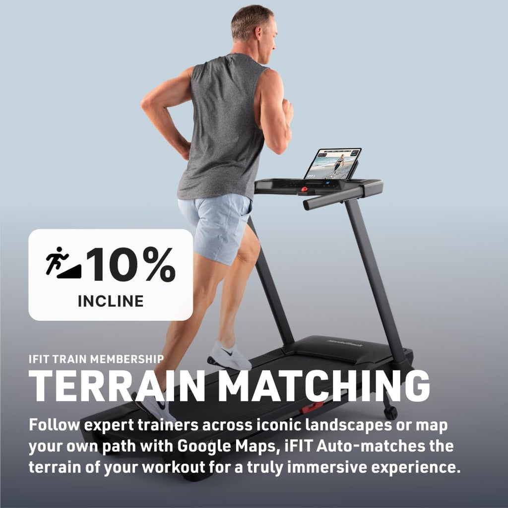 T Series Adjustable Handlebar & Multifunctional Desk, 9% Power Incline Brushless Quiet Motorized Treadmill for Apartments, 12-Point Shock & Immersive Hiking