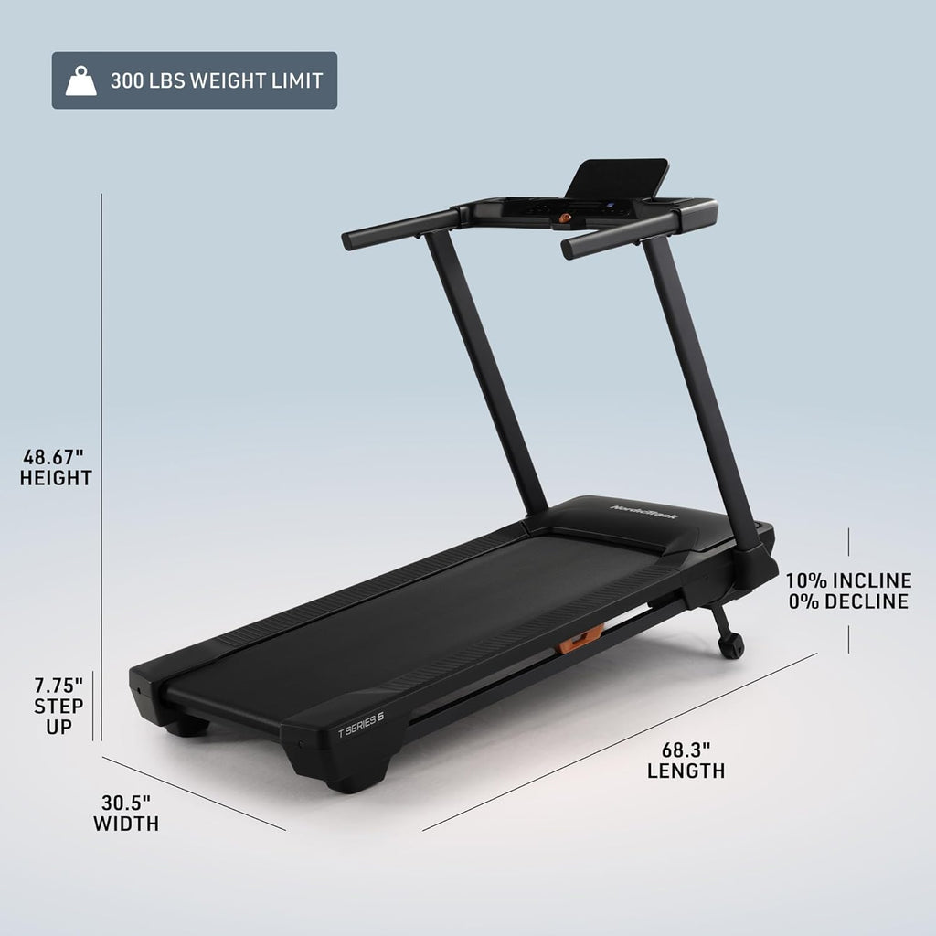 T Series Adjustable Handlebar & Multifunctional Desk, 9% Power Incline Brushless Quiet Motorized Treadmill for Apartments, 12-Point Shock & Immersive Hiking