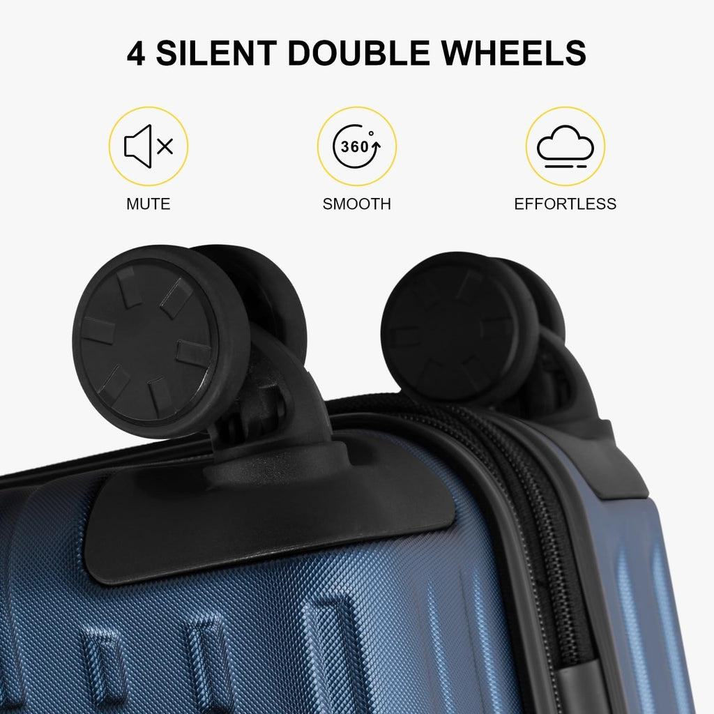 Carry on Luggage with Front Compartment, 20 Inch Expandable Hardside Suitcases with Wheels, Abs+Pc Harshell Spinner Luggages with Tsa Lock, Travel Bag for Women Men