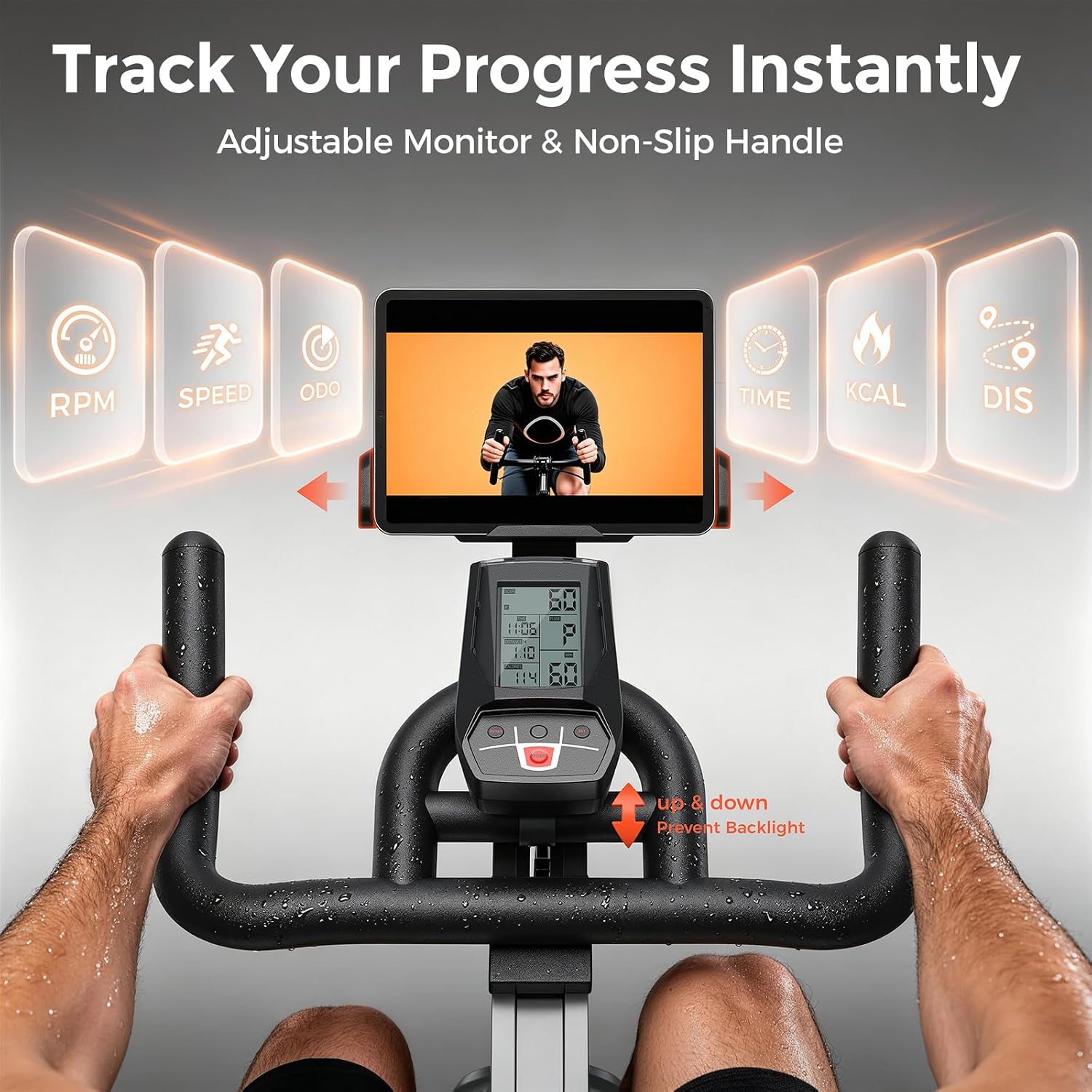 Magnetic Exercise Bike 350 lbs Weight Capacity - Indoor Cycling Bike Stationary with Comfortable Seat Cushion, Silent Belt Drive