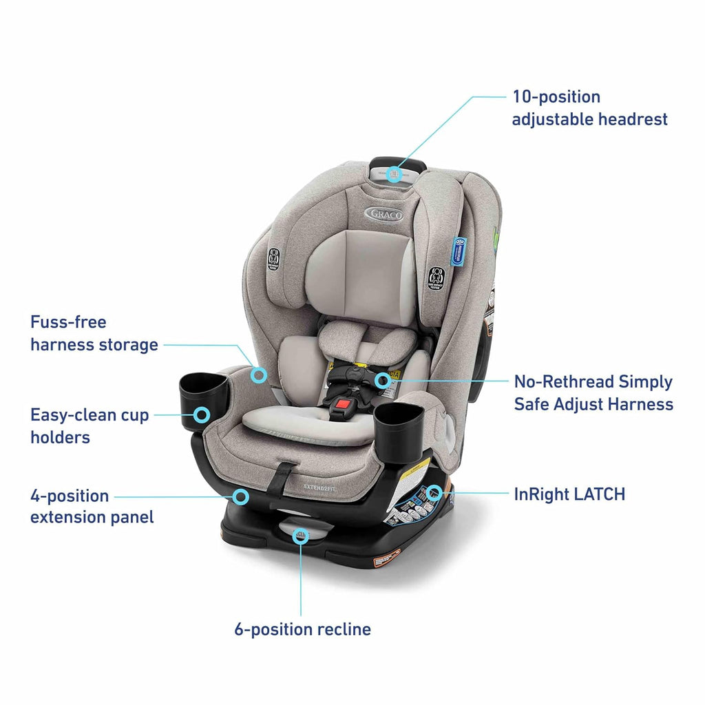 【Limited Offer】3-in-1 Convertible Car Seat, 3 Modes – Rear Facing, Forward Facing Baby Car Seat and Highback Booster Seat, Adjustable Extension Panel for Extra Legroom