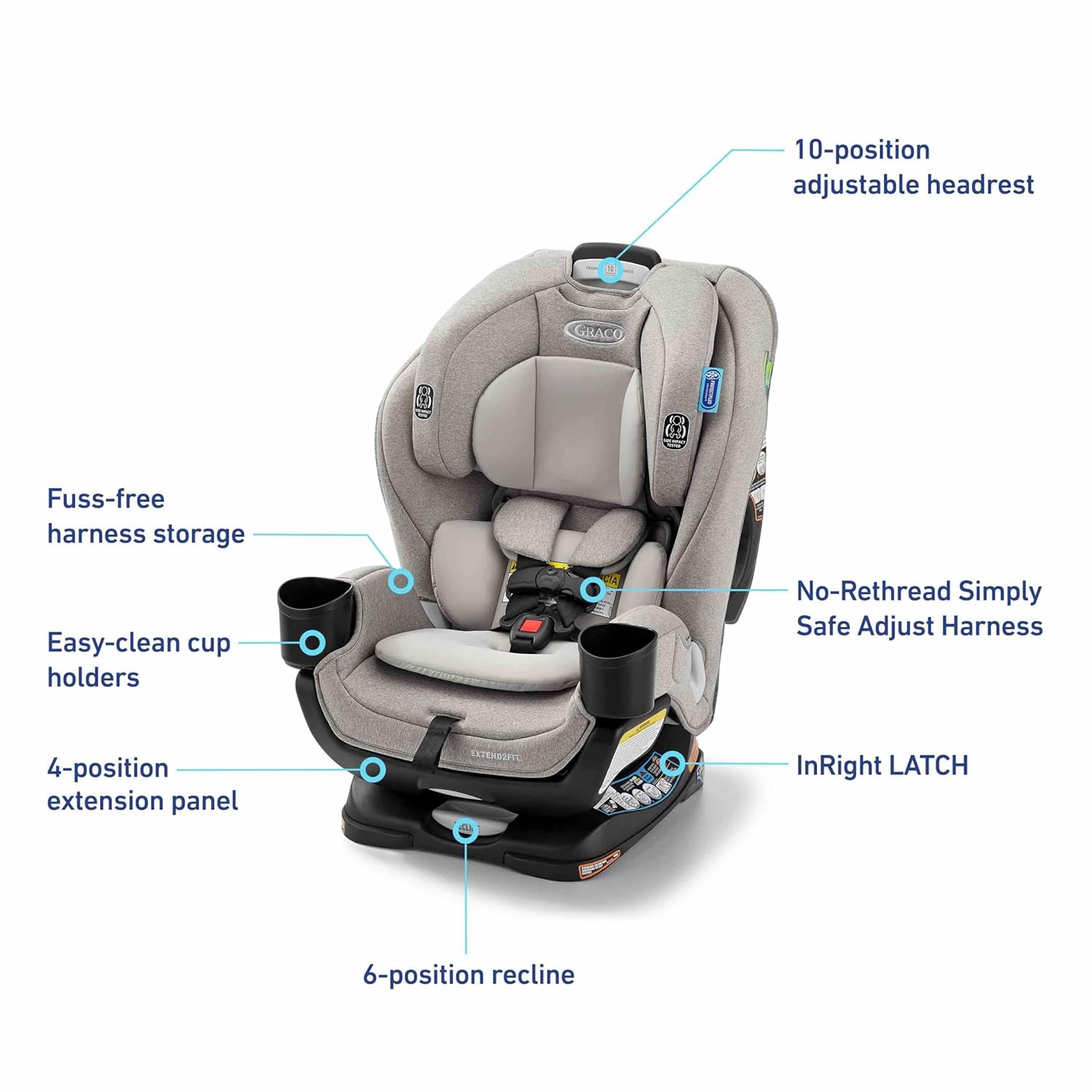 【Limited Offer】3-in-1 Convertible Car Seat, 3 Modes – Rear Facing, Forward Facing Baby Car Seat and Highback Booster Seat, Adjustable Extension Panel for Extra Legroom