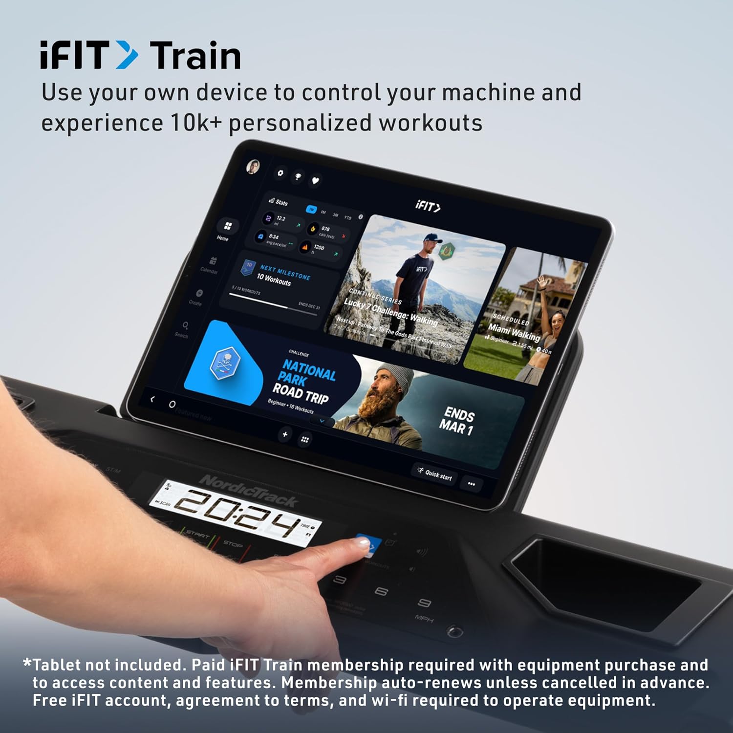T Series Adjustable Handlebar & Multifunctional Desk, 9% Power Incline Brushless Quiet Motorized Treadmill for Apartments, 12-Point Shock & Immersive Hiking