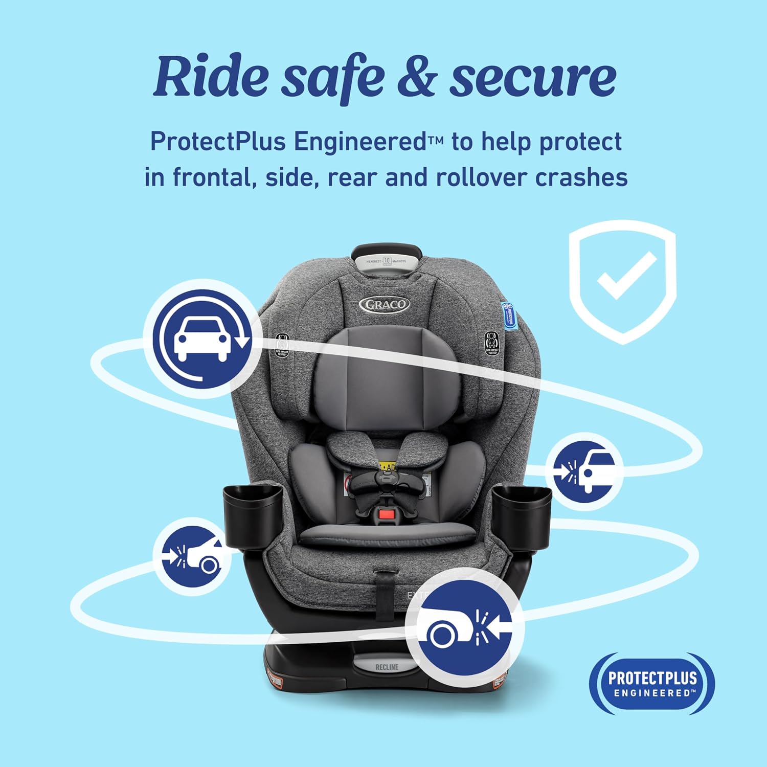 【Limited Offer】3-in-1 Convertible Car Seat, 3 Modes – Rear Facing, Forward Facing Baby Car Seat and Highback Booster Seat, Adjustable Extension Panel for Extra Legroom
