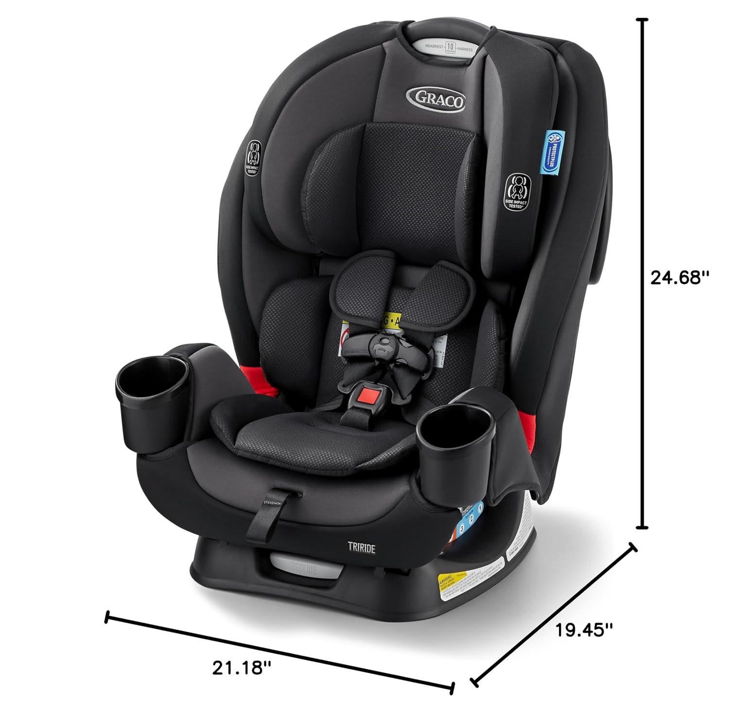 3-in-1 Reclining Car Seat, Kipling - Rear & Forward Facing Car Seat, Highback Booster, Adjustable Headrest