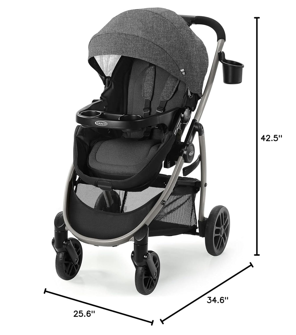 3-in-1 Baby Stroller, 3 Modes: Infant Car Seat Carrier (Car Seat Not Included), Infant Pramette to Toddler Stroller with Reversible Seat and One-Hand Fold