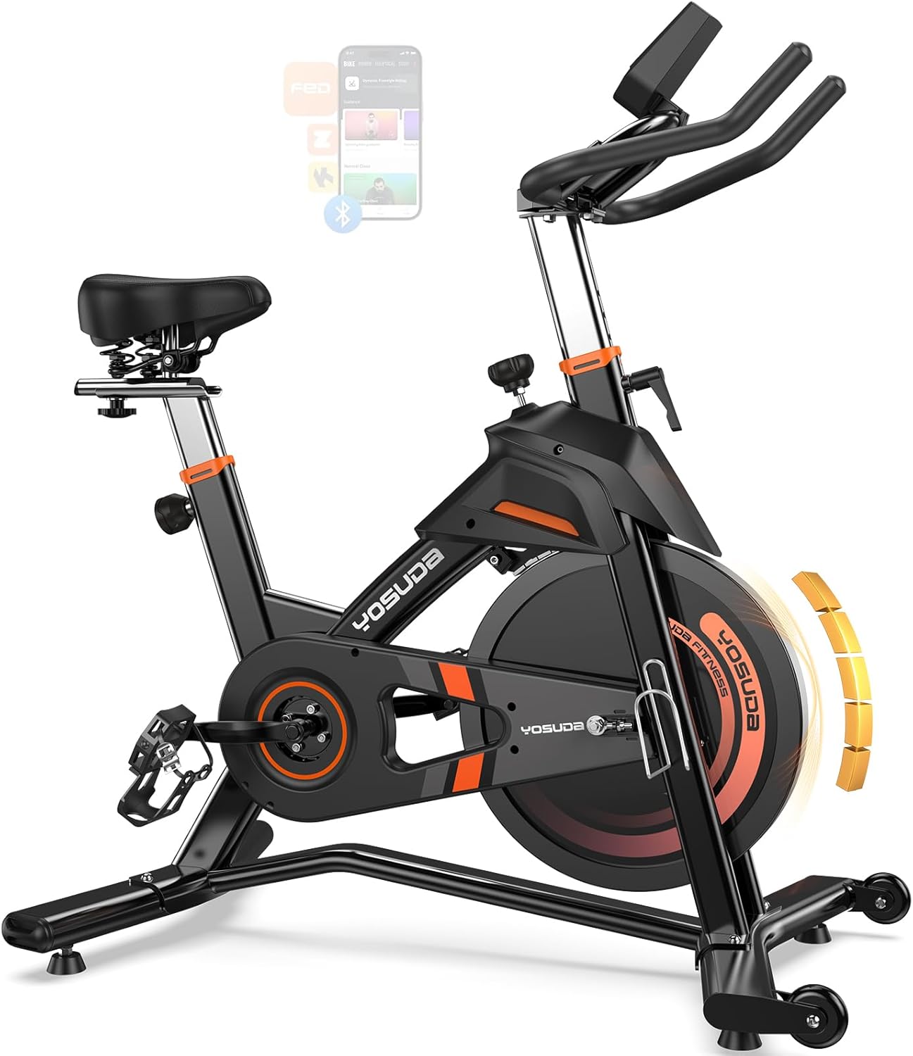 Magnetic Exercise Bike 350 lbs Weight Capacity - Indoor Cycling Bike Stationary with Comfortable Seat Cushion, Silent Belt Drive