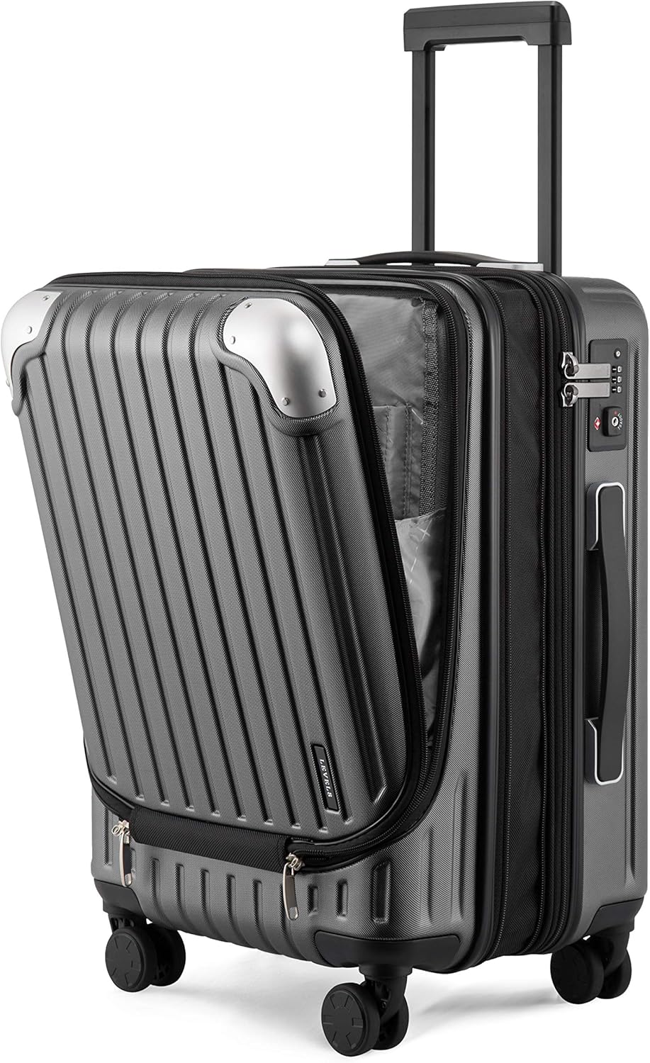Carry on Luggage with Front Compartment, 20 Inch Expandable Hardside Suitcases with Wheels, Abs+Pc Harshell Spinner Luggages with Tsa Lock, Travel Bag for Women Men