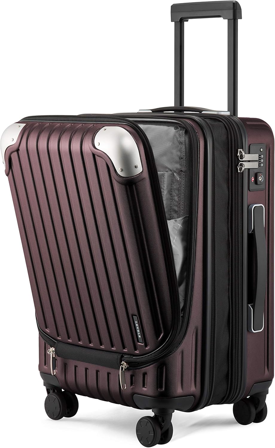Carry on Luggage with Front Compartment, 20 Inch Expandable Hardside Suitcases with Wheels, Abs+Pc Harshell Spinner Luggages with Tsa Lock, Travel Bag for Women Men